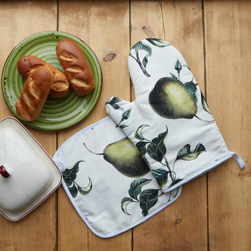 Варежка-прихватка Этель Груши 20х27см,100% хлопок, ватин 250г/м2 (двухсторонняя)  фото 2