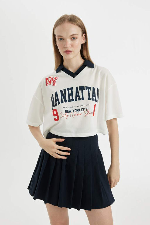 Футболка Cool Oversize с короткими рукавами и принтом - Defacto фото 3