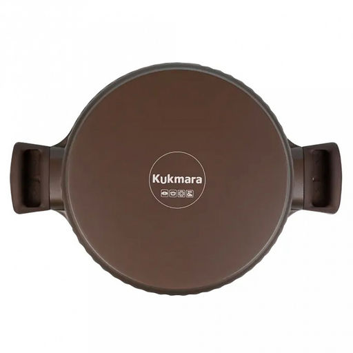 "Stella" Кастрюля с тефлоновым покрытием 3,2л, д23см, h11см, s0,32см, дно д19см, s0,4см, литая, стеклянная жаропрочная крышка, мокко (mokko) (Россия)