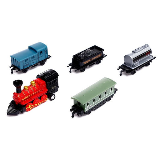 Поезд металлический Классика, с 4 вагонами, инерция, МИКС - Автоград фото 3