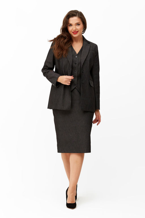 Костюм ANDINA CITY 9036-1 черный в полоску