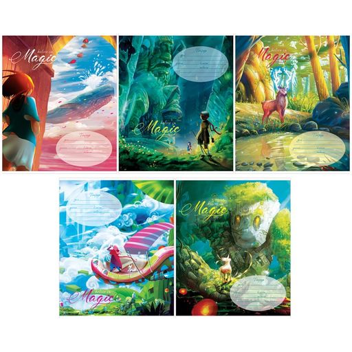 Цена за 5 шт. Тетрадь 18л. ArtSpace линия "Рисунки. Magic" (Т18лС_43266_3649) эконом, обложка - мелованный картон