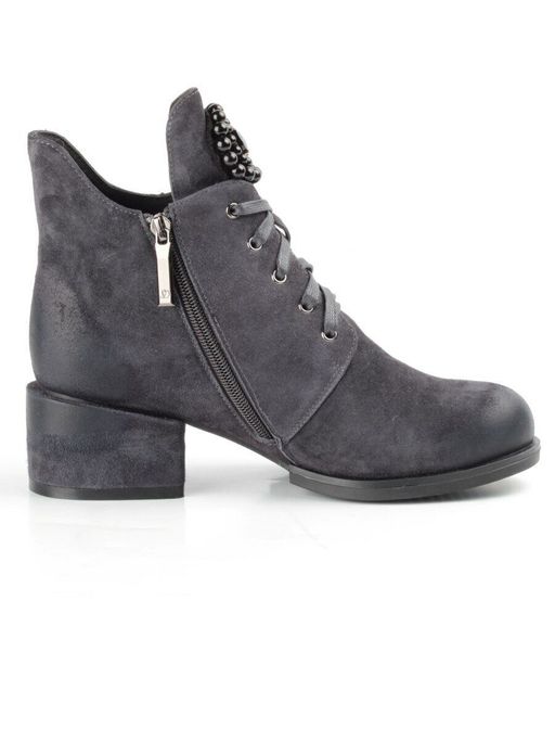 04-R181-2 GREY Ботинки зимние женские (натуральная замша, натуральный мех) - Фабричный китай фото 7