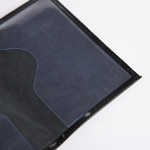 Обложка для паспорта, натуральная кожа, чёрная