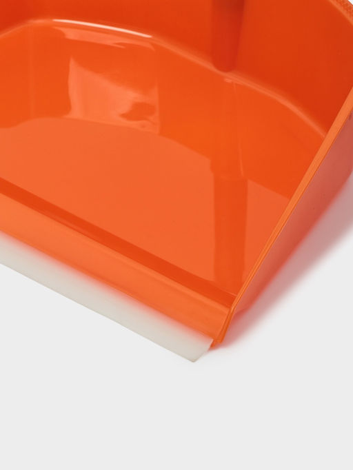 Щётка для пола с совком «Ленивка», 19,5×25×90 см, оранжевая