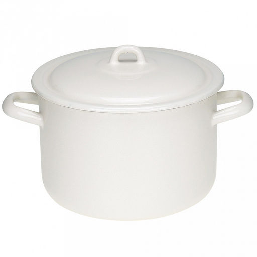 Жемчужная Кастрюля эмалированная 4,3л, форма цилиндрическая, металлическая крышка (Россия)