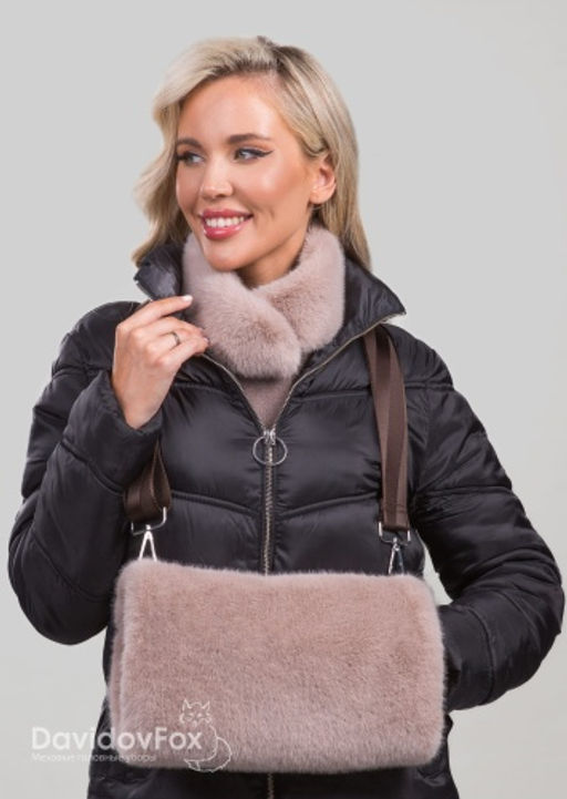 Шарф-воротник экомех бежевый