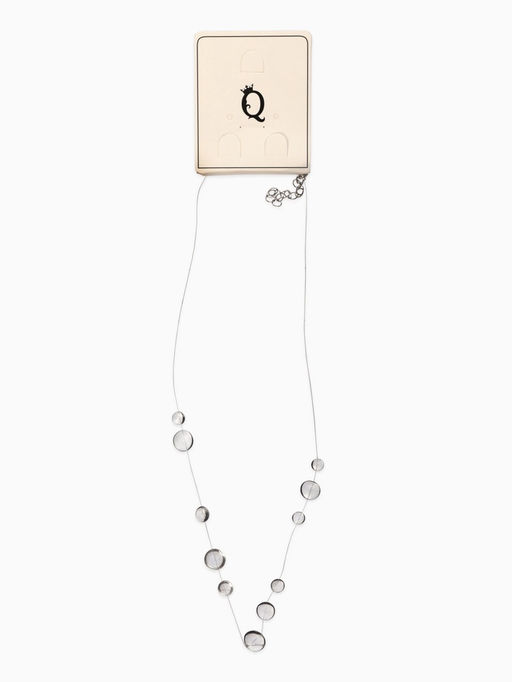 Колье на леске «Капля росы», белый в серебре