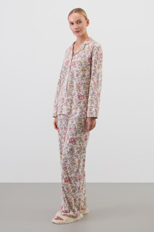 Е 20171/бежевый,античные цветы пижама жен - Very neat фото 4