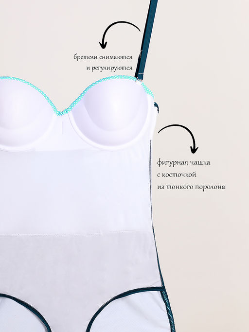 Купальник слитный с открытой спиной - Almond фото 6