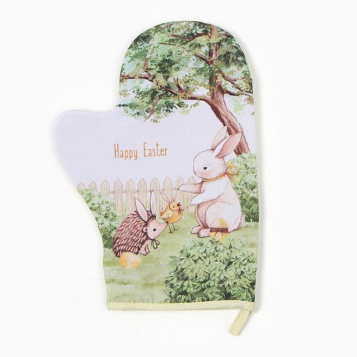 Варежка-прихватка Доляна Зверьки 20х28 см, 35% хл, 65% пэ, ватин 250 г/м2  фото 2