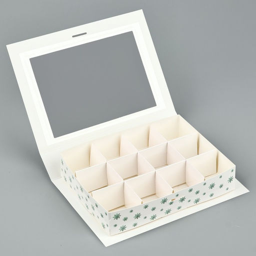 Цена за 5 шт. Коробка под 12 конфет с ячейками С Новым годом! 18.5 х 13.5 х 3.5 см - Дарите счастье фото 5