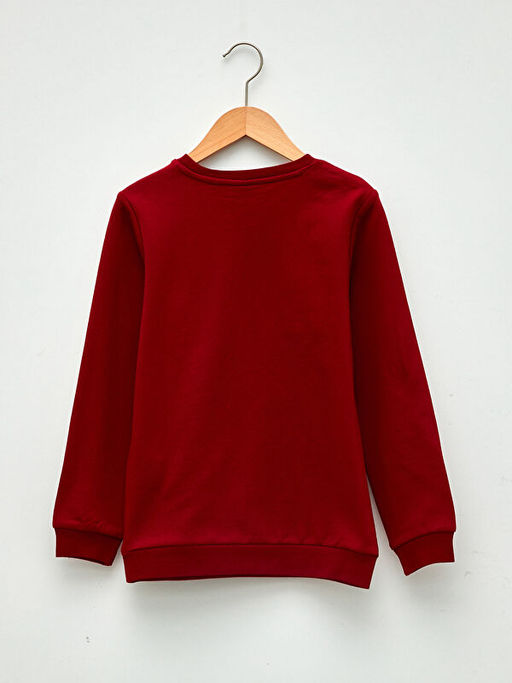 Bisiklet Yaka Bask?l? Uzun Kollu Erkek ?ocuk Sweatshirt - Waikiki фото 2