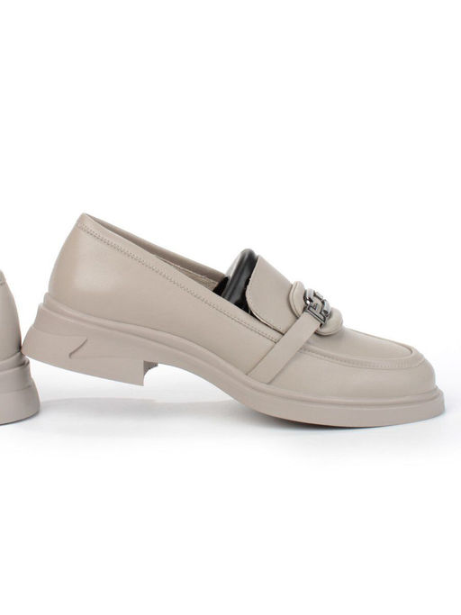 01-PDS133-2 GRAY BEIGE Ботинки демисезонные женские (натуральная кожа)