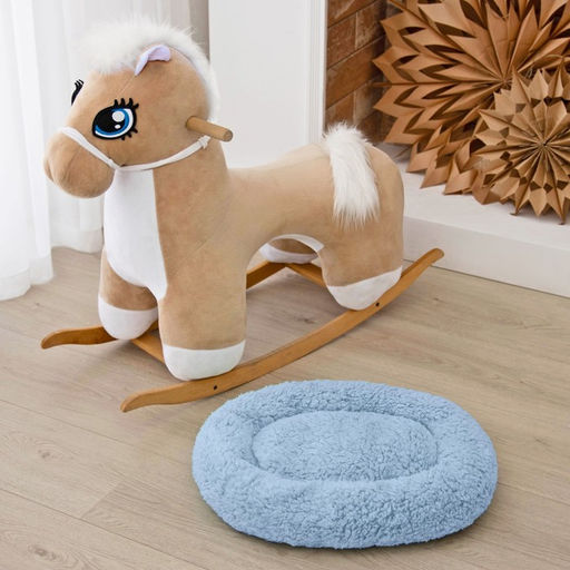 Лежанка для собак и кошек Уют, мягкий мех, 45 х 35 х 11 см, голубая - Пижон фото 9