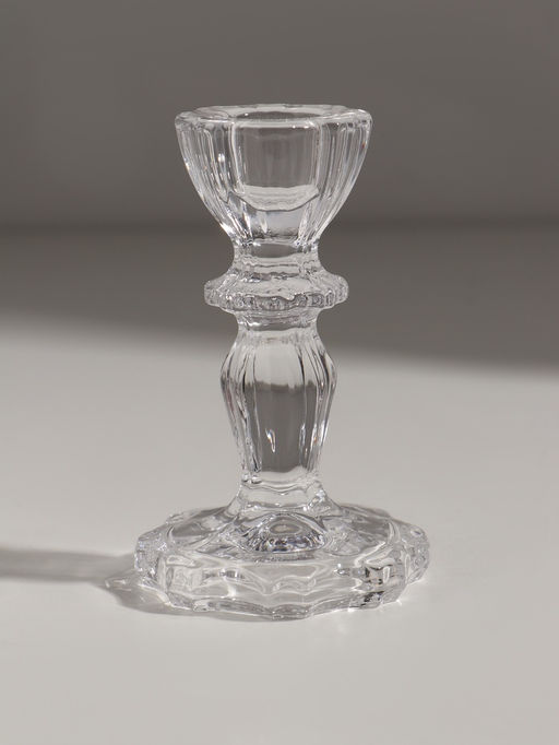 Цена за 2 шт. Стеклянный подсвечник на 1 свечу «Бутон на ножке», прозрачный, d=2.2 см, 7×7×11 см