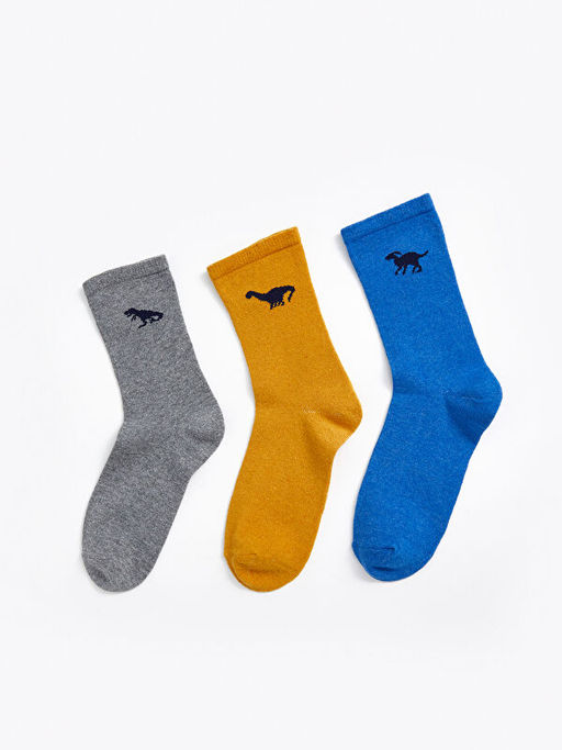 Desenli Erkek ?ocuk Soket ?orap 3l?