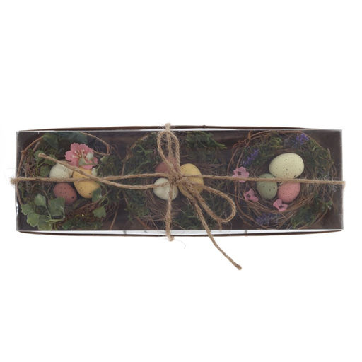 Набор из 3-х изделий декоративных "Гнездо пасхальное" (10*5), L33 W10 H5 см