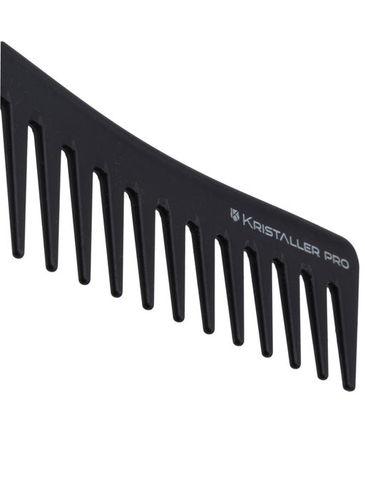Kristaller Профессиональный гребень для волос редкозубый AC498, карбон, черный, 18 см
