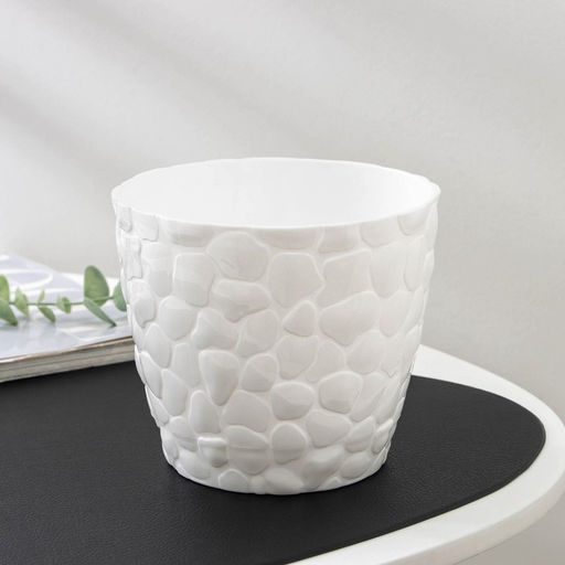 Горшок с поддоном «Камни», 1.4 л, белый