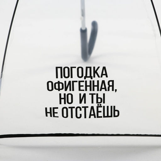 Зонт-купол Погодка офигительная, но и ты не отстаёшь, 8 спиц, d = 88 см, прозрачный - Simaland фото 3