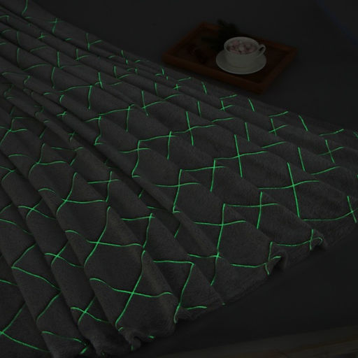 Плед светящийся в темноте Этель Ромбы цв.серый 150*200 см,100% п/э, 220 гр/м2  фото 2