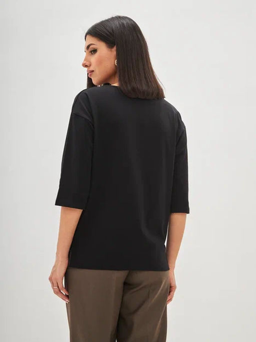 Лонгслив F112-1001. black - Fine joyce фото 3