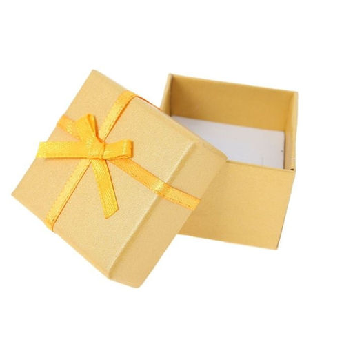 Цена за 6 шт. Коробочка подарочная под кольцо, серьги «Перламутр», с бантиком, 4×4 см, цвет МИКС