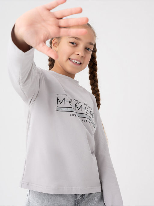 Лонгслив детский Момент серый - София фото 27