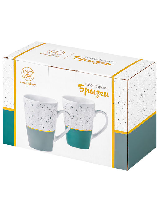 Набор 2 кружек 500 мл 13*9,5*13 см Брызги, разноцветные, фарфор - Elan gallery фото 5