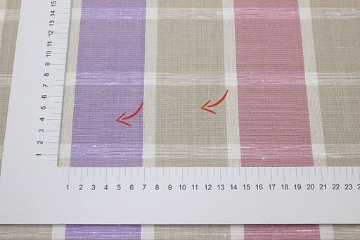 Холст полотенечный Крупная клетка цв.бежевый/розовый/сиреневый, ш.0.5м, лен-30%, хл-70%,140гр/м.кв - Купава фото 5