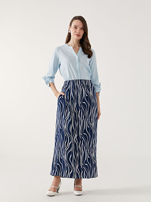 Beli Lastikli Desenli Kad?n Etek