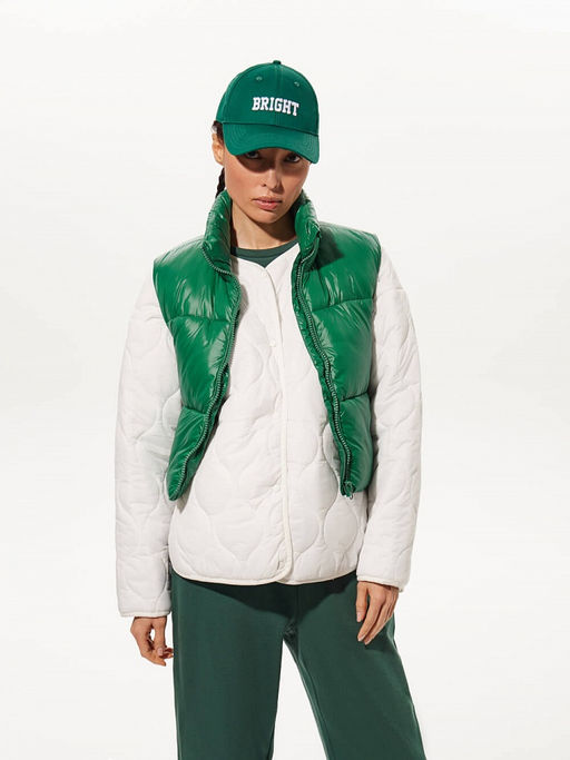 Зеленый утепленный жилет - Incity фото 6