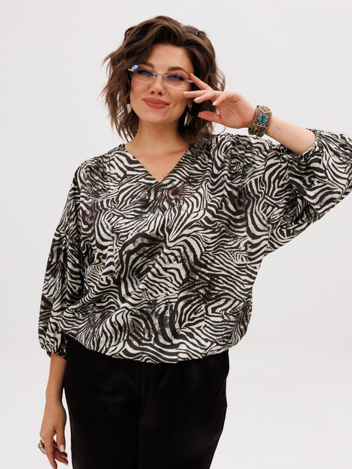 Блуза ANELLI 1676.1 белая саванна  фото 4