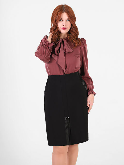 Юбка ALMOND черная прямая фото 6