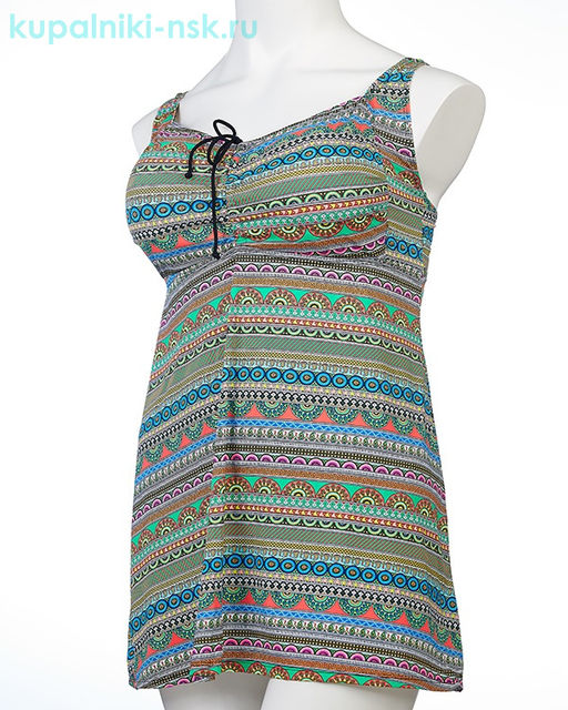 318001 узор Купальник раздельный платье (56-64)