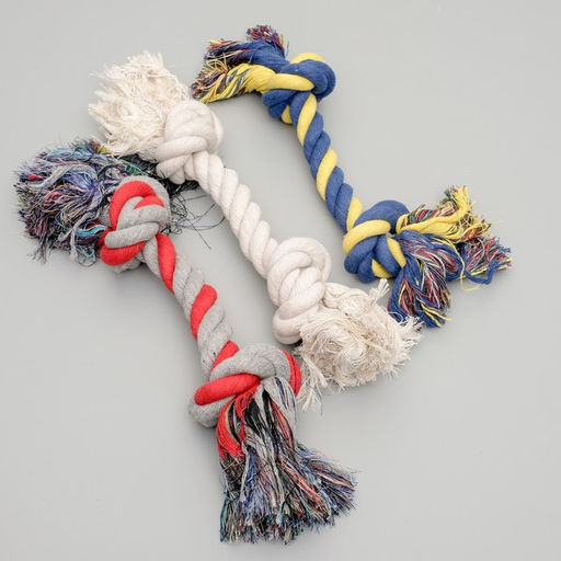 Игрушка канатная 2 узла, 200 г, до 33 см, микс цветов - Пижон фото 3