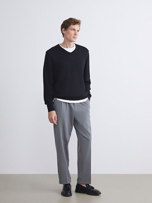 V Yaka Erkek Triko Kazak