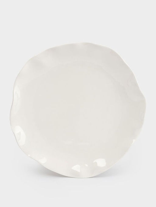 Тарелка обеденная, 26 см, фарфор P, белая, Волнистый край, White ocean - Anna lafarg фото 8