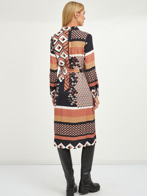 платье миди с длинным рукавом на поясе - Glenfield фото 10