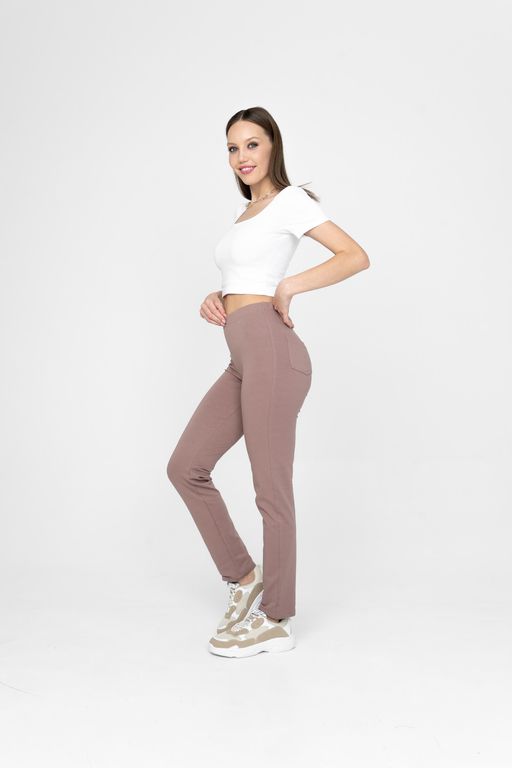 Брюки из мягкого хлопкового футера, комфортная резинка на талии - Solo mio фото 2