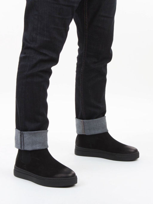 05-X30311A-1 BLACK Ботинки демисезонные мужские (натуральная кожа, байка)