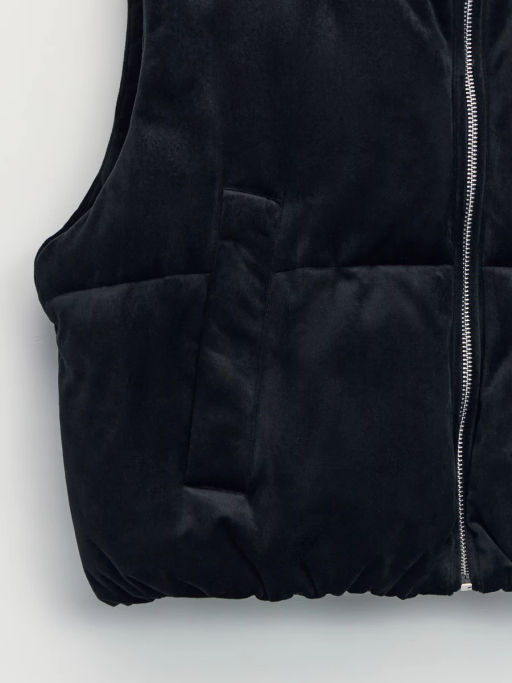 Укороченный жилет из бархата / Zarina  фото 3