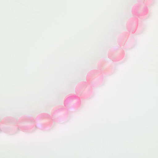 Бусины из натурального камня «Кошачий глаз», набор 46 шт., размер 1 шт. — 8 мм, светло-розовый