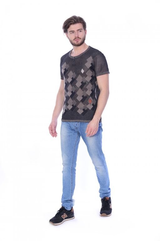 Джемпер короткий рукав 1810 коричневый 1