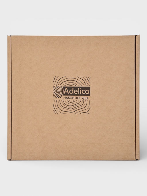 Подарочный набор посуды Adelica С любовью, столик для вина d=32 см, менажница d=25 см, подсвечник d=8 см, дерево берёза