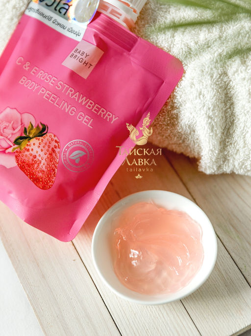 Гель-скатка д/тела "Клубника и Роза" BABY BRIGHT 200 мл