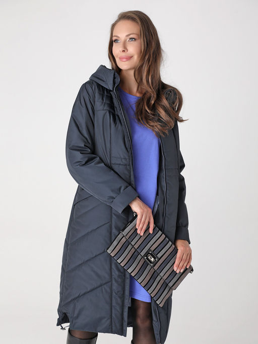 Еврозима! 24308 Пальто дем. т.синий - Dizzyway фото 2