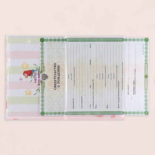 Папка под свидетельство о рождении Весёлые зверята жираф, А5 - Дарим красиво фото 4