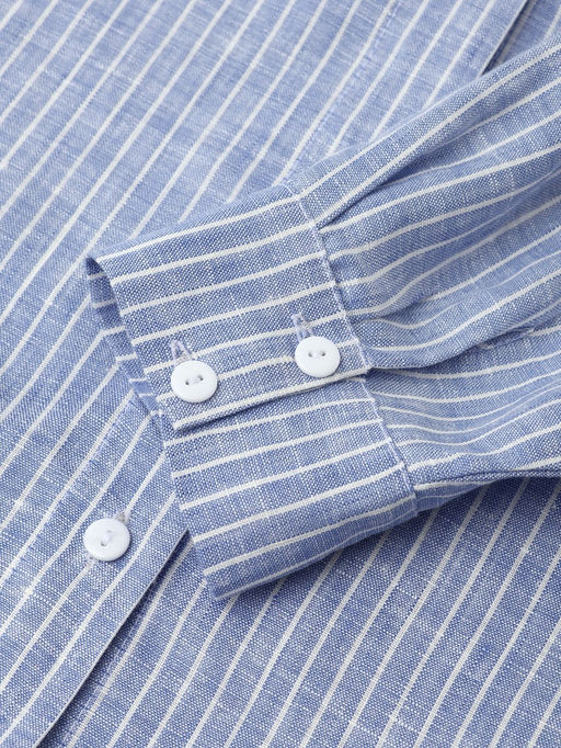 Рубашка женская MINAKU oversize в полоску, белая, голубая, размер 48